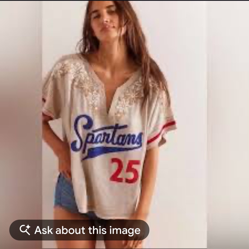 We The Free All About You TShirt Baseball Jersey style Sz S but oversized!